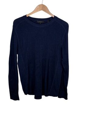 Vince Navy Waffle Knit Long Sleeve Thermal Shirt Men Size M